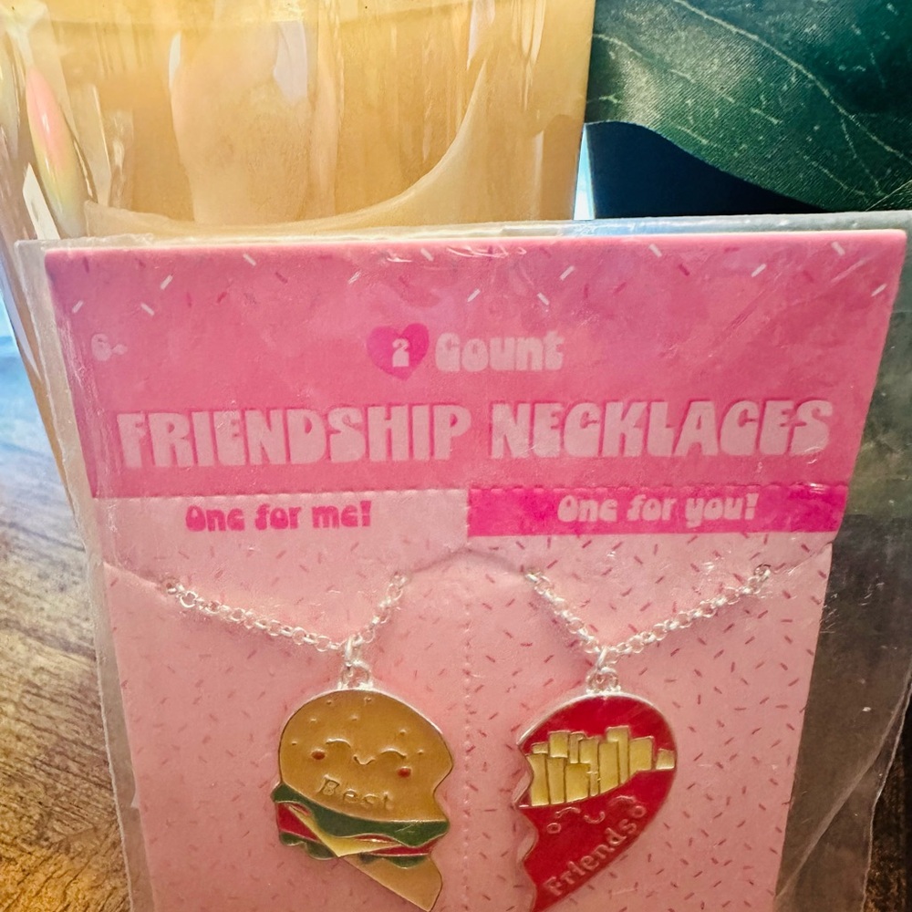 New - Target BFF Burger and Fries Friendship Necklaces